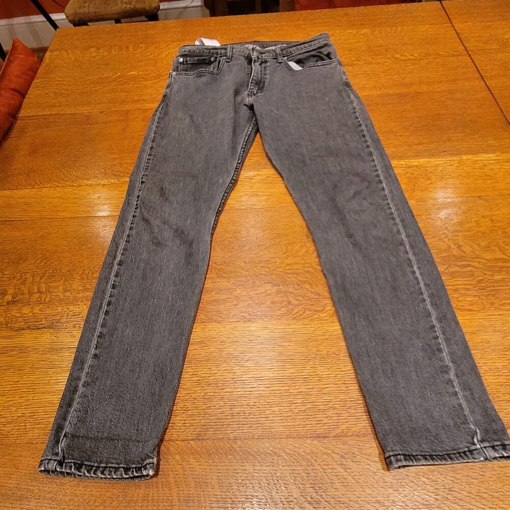 Levi's 512 34x32 Men's Gray Slim Fit Stretch Denim Jeans 5-Pocket Zip Button